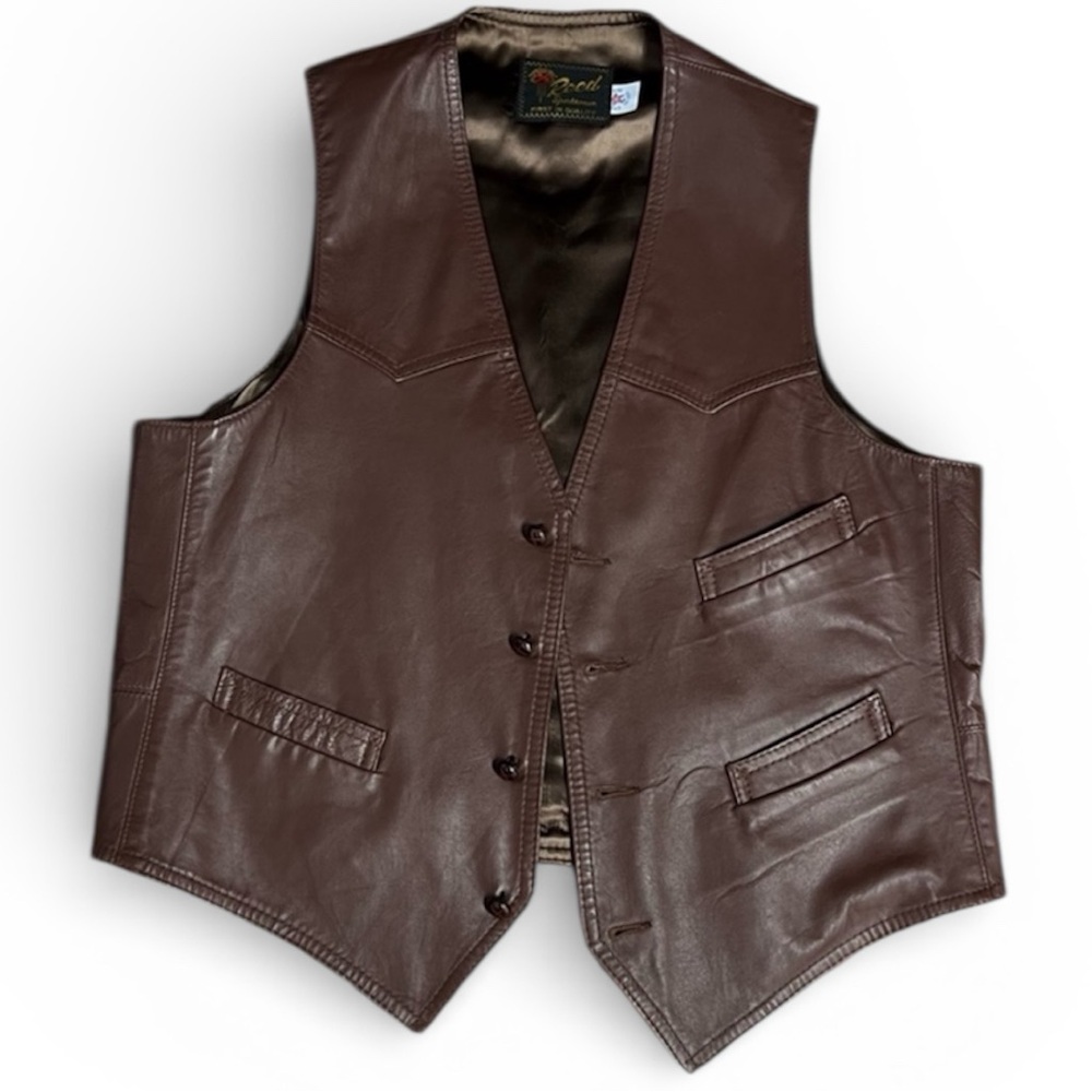Reed Sportswear Vintage‎ Men's Brown Leather Vest